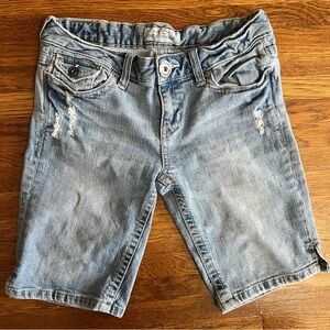 Aeropostale y2k denim shorts 1/2 low rise stretch distressed
